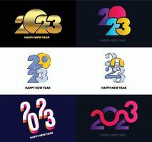 Big Collection of 2023 Happy New Year symbols Cover of business diary for 2023 with wishes vector