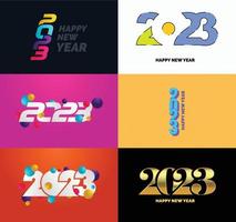 Big Set of 2023 Happy New Year logo text design 2023 number design template vector