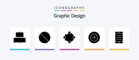 Design Glyph 5 Icon Pack Including . text. points. cell. plus. Creative Icons Design vector