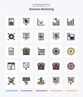 paquete de iconos rellenos de 25 líneas de marketing empresarial creativo, como estadísticas. marketing. tarta. . grafico vector