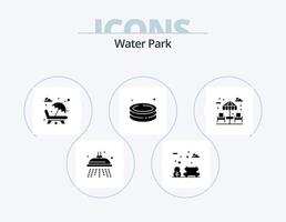 Water Park Glyph Icon Pack 5 Icon Design. park. dinner. park. garden. swim vector