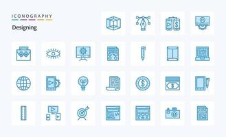 25 Designing Blue icon pack vector