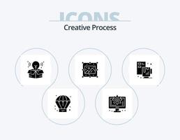 paquete de iconos de glifo de proceso creativo 5 diseño de iconos. archivo. proceso. proceso. creativo. imagen vector