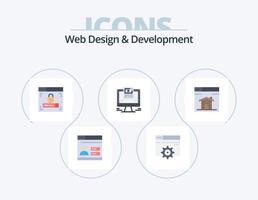 Web Design And Development Flat Icon Pack 5 Icon Design. page. web. web design. website. computer vector