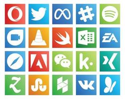 20 Social Media Icon Pack Including safari ea google duo electronics arts swift vector