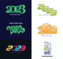 Big Collection of 2023 Happy New Year symbols Cover of business diary for 2023 with wishes vector