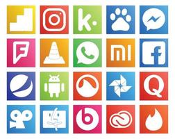 20 Social Media Icon Pack Including question photo player grooveshark pepsi vector