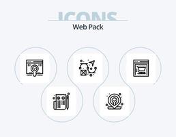 diseño de icono de paquete de icono de línea de paquete web 5. Página web. interfaz. comercio electrónico web. objetivo vector