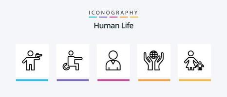 paquete de iconos de línea humana 5 que incluye personas. rápido. dormitorio. reloj. deporte. diseño de iconos creativos vector