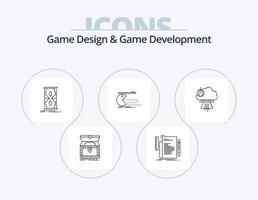 Game Design And Game Development Line Icon Pack 5 Icon Design. shop. cart. special. multiplayer. world vector