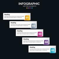5 Option Infographics diagram annual report web design Business concept steps or processes vector