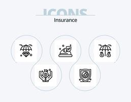 paquete de iconos de línea de seguros 5 diseño de iconos. . seguro. seguro. seguro. proteccion vector