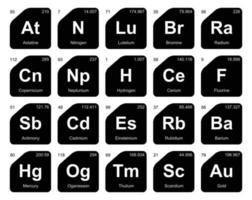 diseño de paquete de iconos de 20 tablas preiodicas de los elementos vector