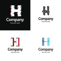 letra h diseño de paquete de logotipos grandes diseño de logotipos modernos y creativos para su negocio vector