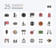 paquete de iconos llenos de 25 líneas de deporte que incluye tabletas. salud. deporte. droga. deporte vector