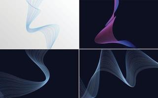 Collection of geometric minimal lines pattern set vector