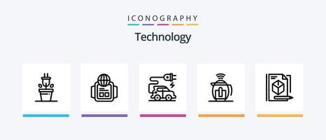 paquete de iconos de la línea de tecnología 5 que incluye un helicóptero cuádruple. zumbido. gerente. tecnología. anteojos. diseño de iconos creativos vector