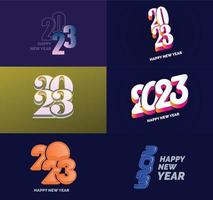 Big Set of 2023 Happy New Year logo text design 2023 number design template vector