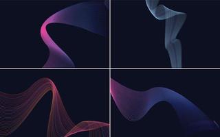 Add a fresh look to your design with this set of 4 vector line backgrounds