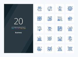 20 Business Blue Color icon for presentation vector