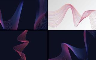 Collection of geometric minimal lines pattern set vector