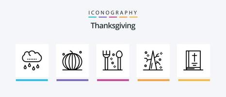 gracias por dar el paquete de iconos de la línea 5 que incluye la granja. otoño. día festivo. día de Gracias. huevo. diseño de iconos creativos vector