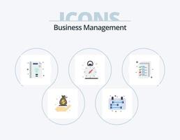 paquete de iconos planos de gestión empresarial 5 diseño de iconos. archivo. negocio. negocio. tiempo. negocio vector