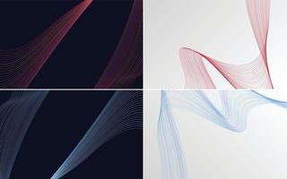 Modern wave curve abstract vector background pack for a contemporary and clean design