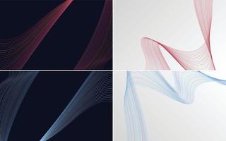 Modern wave curve abstract vector background pack for a contemporary and clean design