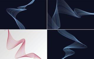 Our pack of 4 vector backgrounds includes geometric and wave patterns