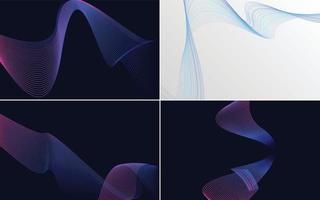 Collection of geometric minimal lines pattern set vector