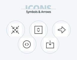 símbolos y flechas línea icon pack 5 diseño de iconos. . . finalizar. importar. flecha vector