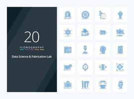 20 Data Science And Fabrication Lab Blue Color icon for presentation vector