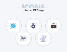 Internet Of Things Flat Icon Pack 5 Icon Design. tech. scanning. smart. robot. network vector