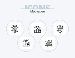 paquete de iconos de línea de motivación 5 diseño de iconos. arriba. Estadísticas. medios de comunicación. crecimiento. social vector