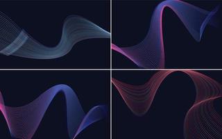 Add a professional touch with this set of 4 vector line backgrounds