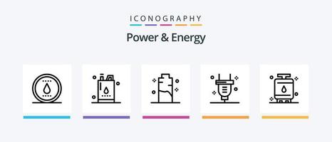 Power And Energy Line 5 Icon Pack Including molecule. atom. electricity. power. charging. Creative Icons Design vector