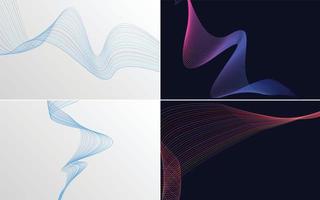 Our pack of 4 vector backgrounds includes abstract waving lines