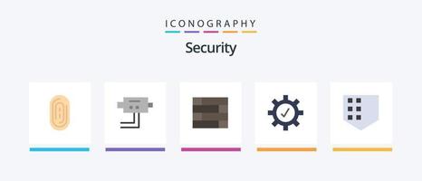 paquete de iconos de 5 planos de seguridad que incluye . muro. blindaje. proteger. diseño de iconos creativos vector