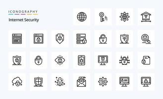 25 Internet Security Line icon pack vector