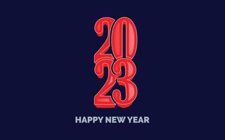 Happy new year 2023 Glossy Typography logo design vector