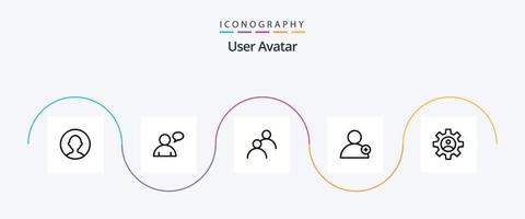 paquete de iconos de la línea de usuario 5 que incluye . perfil. avatar. control S. usuario vector