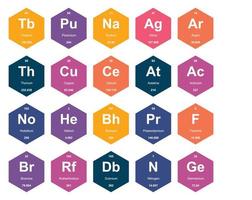 20 Preiodic table of the elements Icon Pack Design vector