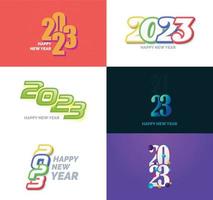 Big Set of 2023 Happy New Year logo text design 2023 number design template vector