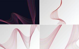 Enhance your design with this pack of 4 vector geometric backgrounds