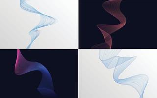 Create a professional aesthetic with this set of 4 vector line backgrounds