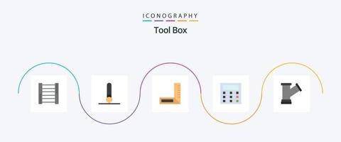 paquete de iconos flat 5 de herramientas que incluye . agua. ingeniería. herramientas. tubo vector