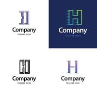 letra h diseño de paquete de logotipos grandes diseño de logotipos modernos y creativos para su negocio vector