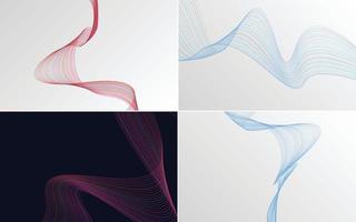 Collection of geometric minimal lines pattern set vector