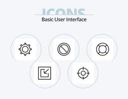 paquete de iconos de línea básica 5 diseño de iconos. eliminar. compartimiento. interfaz. básico. cancelado vector